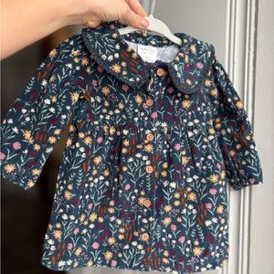 9M Little Co Floral Corduroy Baby Collared Dress